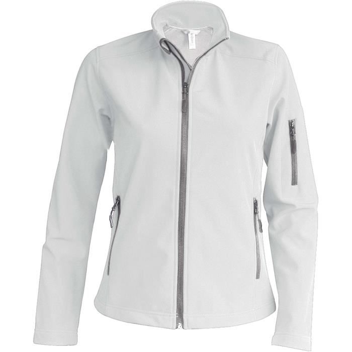 Veste Softshell blanche pour femme - Kariban - Coupe cintrée - Respirante et imperméable Veste Softshell blanche pour femme - Kariban - Coupe cintrée - Respirante et imperméable