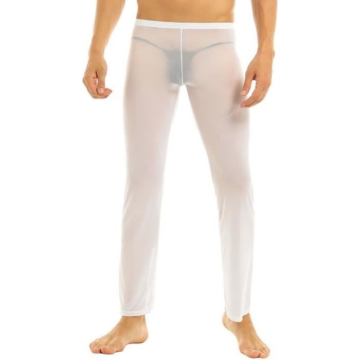 Homme Legging Transparent Bas de Pyjama Homme Collant de Sport