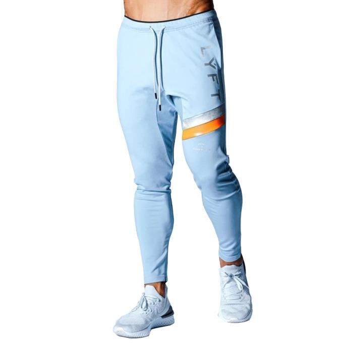 Pantalon pour Homme en Coton Pantalon de Survetement Training Slim Fit Long Pantalons de Sport Ceinture elastique Bleu clair Bleu clair Cdiscount Pret a Porter