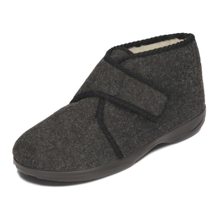 Chaussons Bottes Hautes à Cheville Hommes - BAWAL - Feutre - Laine -  Polyuréthane - Gris Scratch Gris Scratch - Cdiscount Chaussures