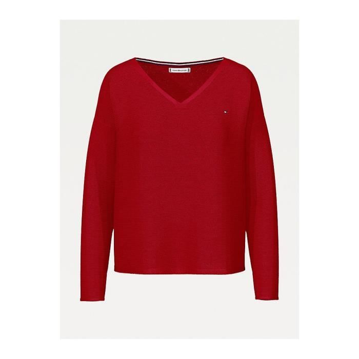 Pull tommy hilfiger online femme rouge