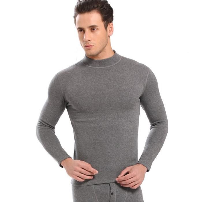Lot De 2 Pantalons Thermiques Homme – Mélange Coton/Polyester – Taille Élastique – Pour L’Hiver Et L’Intérieur