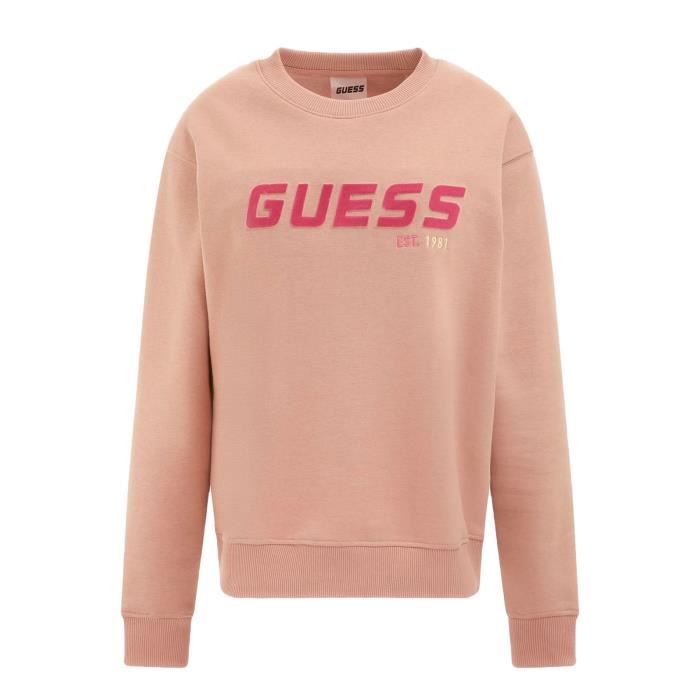 Sweat-shirt Guess Femme Logo Noir - Capuche, Coupe Décontractée - Coton Doux - Taille W4YQ25 KB681 JBLK - Look Casual Tendance