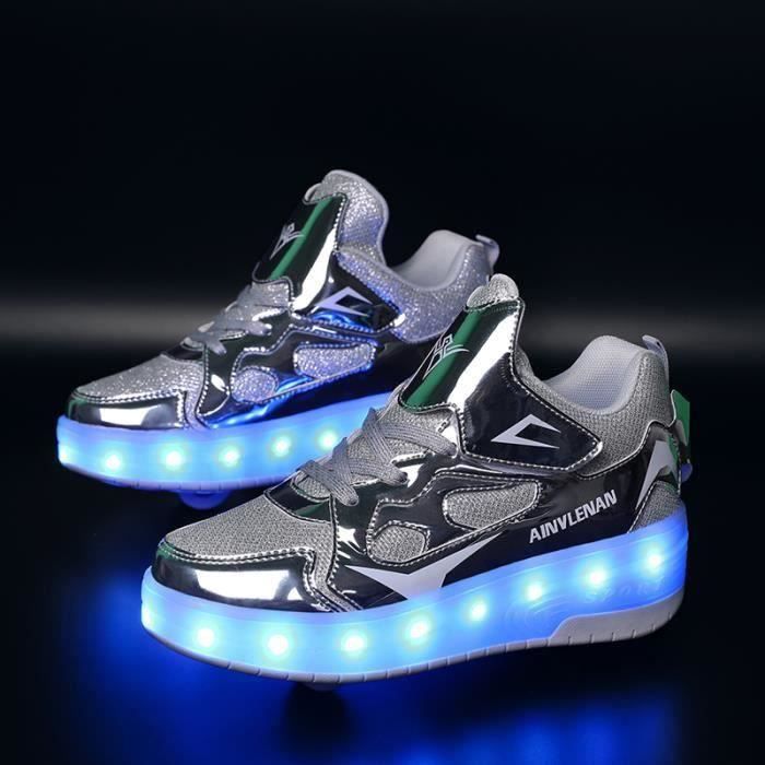 Chaussures À Roulettes Lumineuses LED Pour Fille Avec Fermeture  Auto-agrippante, Baskets Confortables À Roulettes Amovibles Pour Enfants Et  Adolescents En Plein Air - Temu France