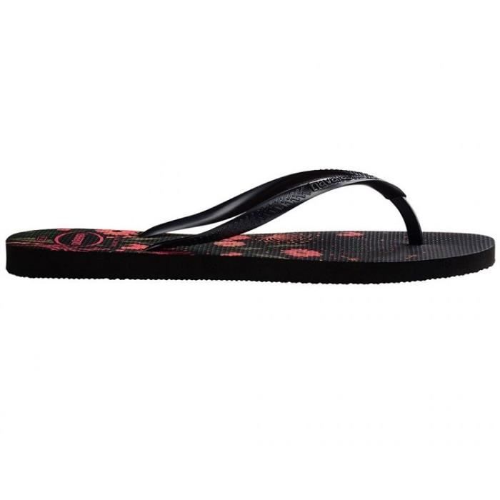 Tongs Femme HAVAIANAS 4132823 Noir Caoutchouc Talon plat Bout ouvert Cdiscount Sport