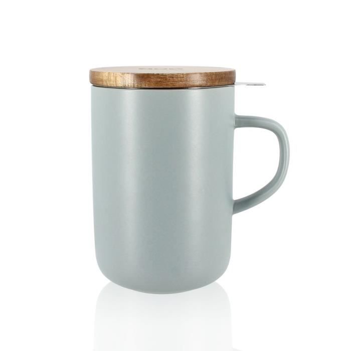OGO LIVING Tisanière avec couvercle en bois 475ml perlé