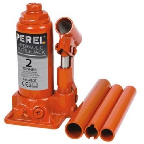 Perel vérin hydraulique 2 tonnes 15,8 x 30,8 cm acier orange