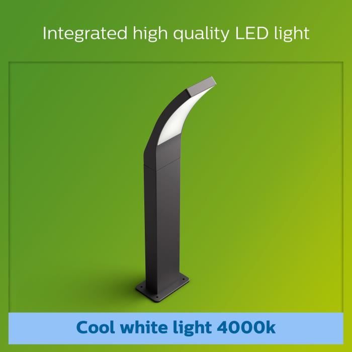 Lampadaire extérieur PHILIPS Potelet SPLAY LED intégrée Métal
