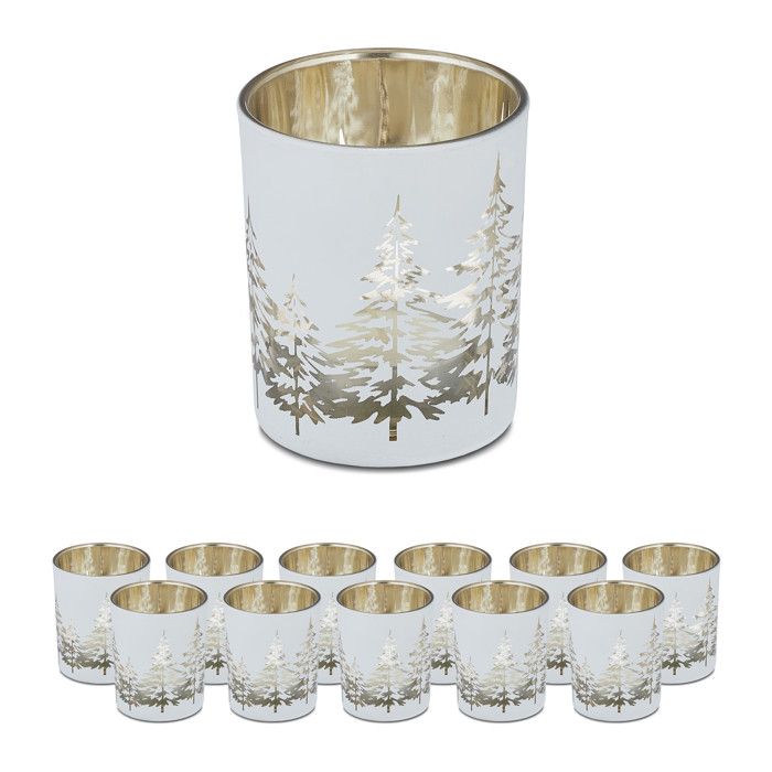 Lot De 2 Photophores En Verre - Petites Bougies Chauffe-Plat Élégantes