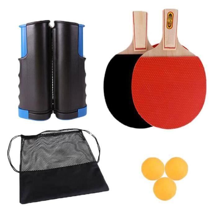 Hy-Pro Ensemble Tennis De Table Portable - Filet Rétractable, 2 Raquettes Et 2 Balles
