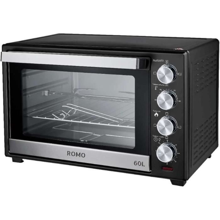 Mini Four électrique Continental Edison CEMF60B3 - Chaleur Tournante, 2300W, Noir, Dimensions 60x39x48 Cm