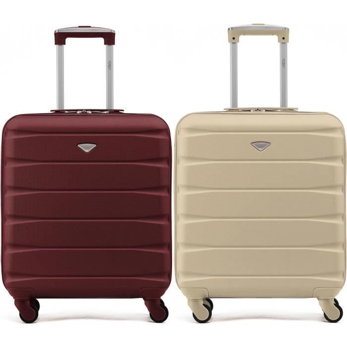 Lot De 2 Valises Rigides Legeres En Abs A 4 Roues Cabine Bagage A Main Approuve Les Compagnies
