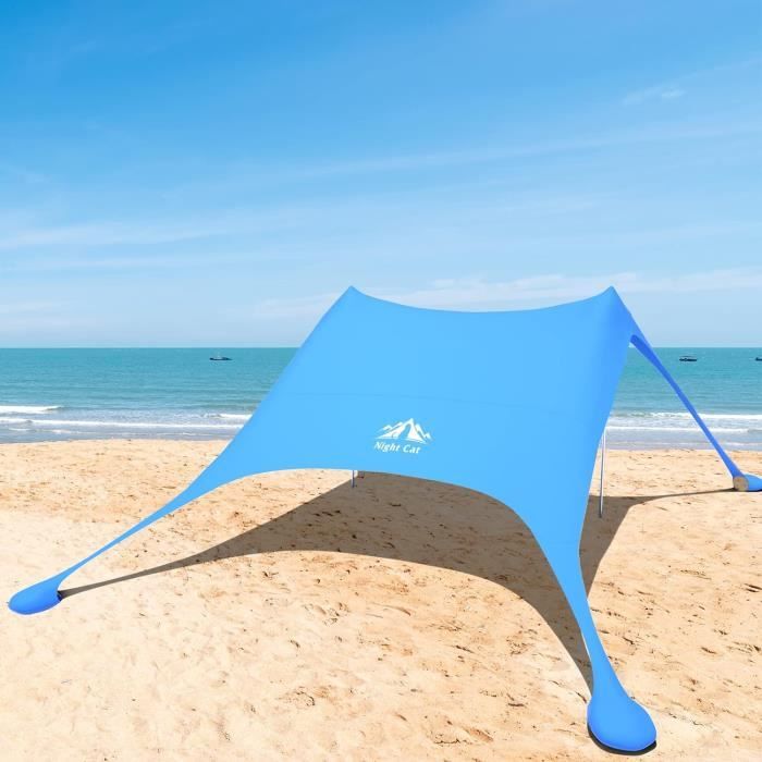 Tente De Plage Pliante Clicliet 10x10 Pieds UPF50+ - Bleu Ciel - Neuf