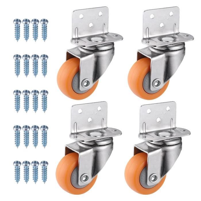 Zocipro 8PCS Roulettes Pivotantes Avec Ecrou Et Clé, PU Roulette Charge Lourde Caoutchouc Pour