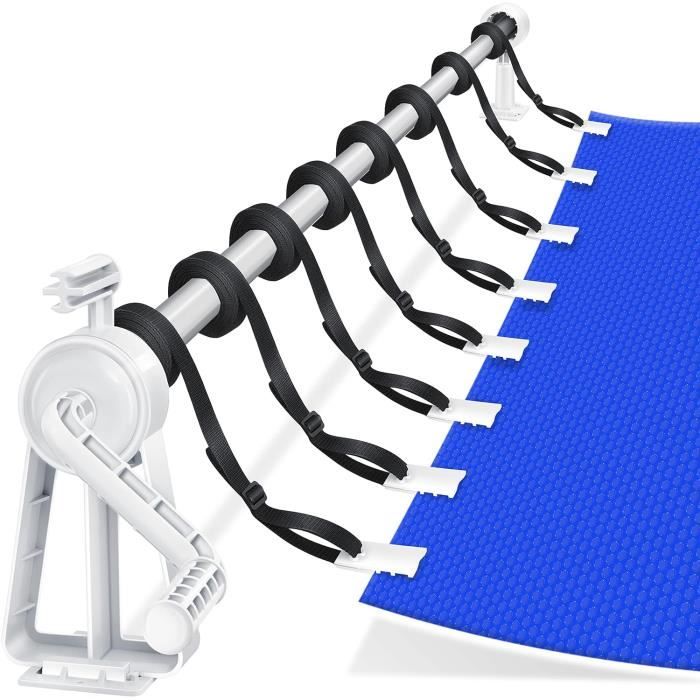 Harupink Enrouleur Piscine Mobile - Lot De 8 Bandes De Fixation Avec Pinces Et Velcro
