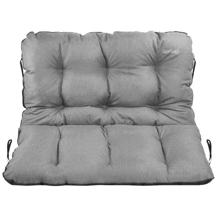 Set De Coussins Pour Banc De Jardin Et Chaise Longue - 4 Pièces, Polyester Imperméable, Bourgogne - Intérieur/extérieur