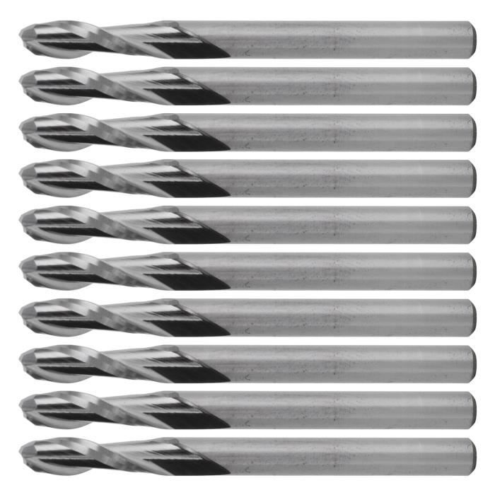 Lot 10 Fraises En Bout Carbure Cémenté 1-3mm - Bits Gravure Sculpture Perceuse - Haute Précision