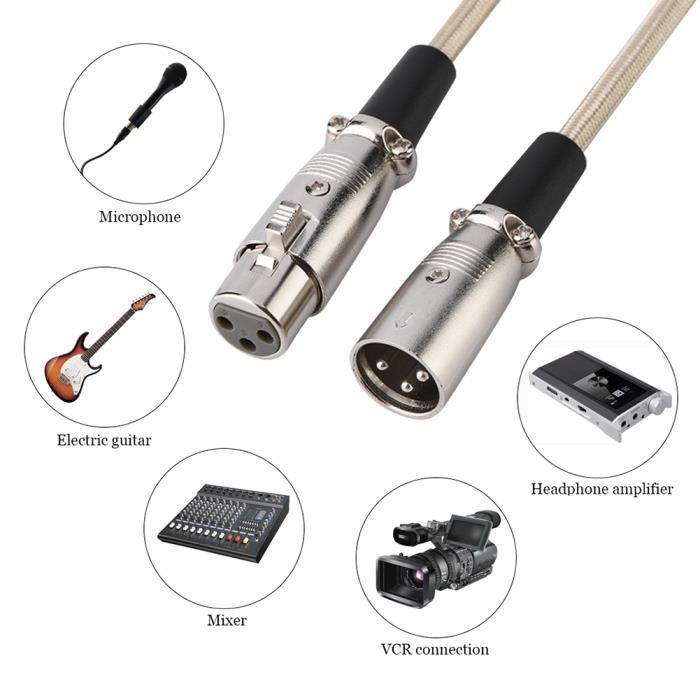 SIENOC 65cm Mini XLR Femelle 3P à XLR-Mâle 3Pin Plug Pro Mic Premium Câble Audio