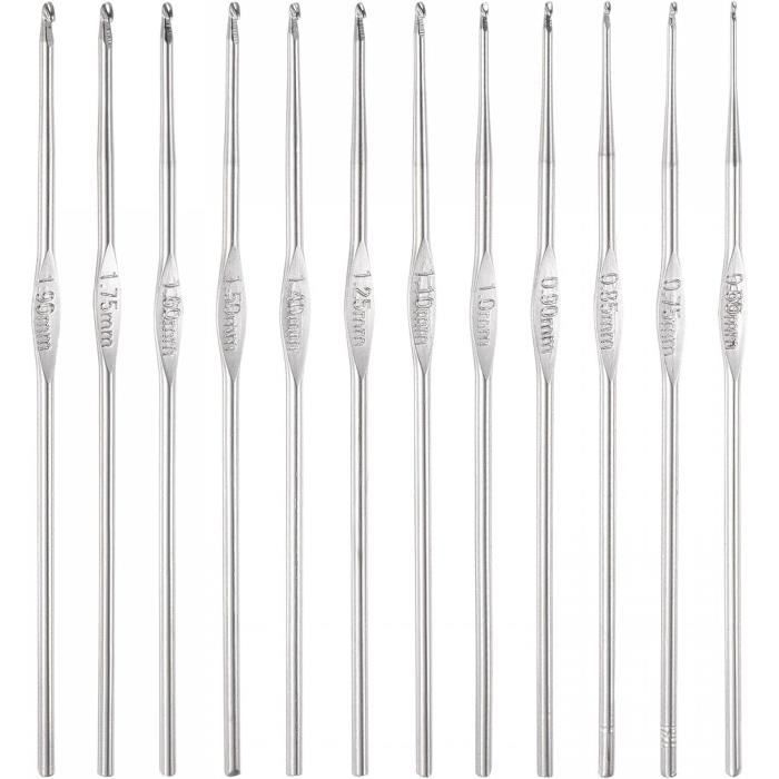 Crochet de Double 1mm Et 1,9mm Tricot Travail Aiguille Laine Coudre