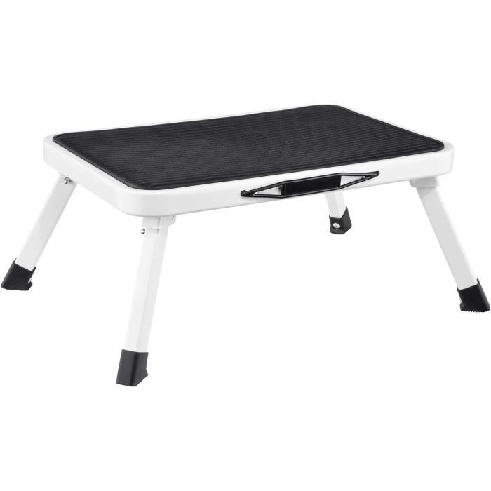 Marchepied Pliable En Acier - Supporte 150 Kg - Léger Et Stable Avec Poignée - Pour Cuisine, Jardin, Camping