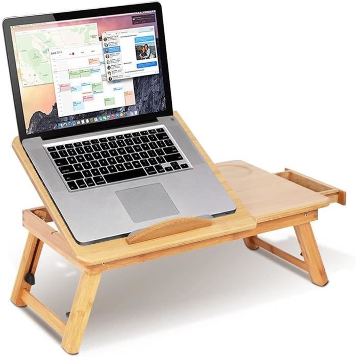 Table pour Ordinateur Portable Pliable - Support réglable pour Ordinateur Portable - pour lit