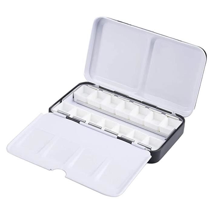 2 Boîtes De Palette D’aquarelle Vides – 12 Cases, Hermétiques, Plastique – Rangement Peinture Portable Pour Voyages