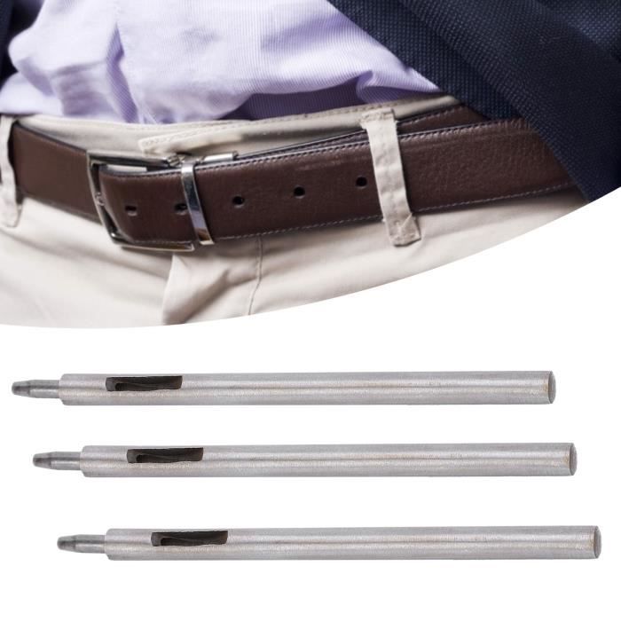 WUTA 3ème Génération De Poinçons Pour Cuir, Tête Remplaçable, Fer à Piquer, Diamant Amovible, Trou Rond D'olive, Ciseau De Style Ançais, Outils De Bricolage Du Cuir, Outils D'artisanat Du Cuir