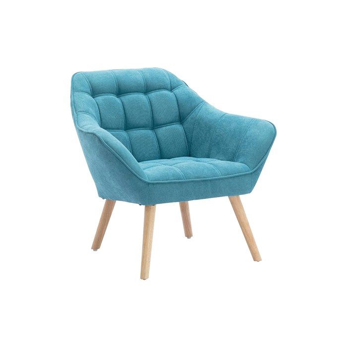 Fauteuil en tissu bleu CASERTA Fauteuil en tissu bleu CASERTA