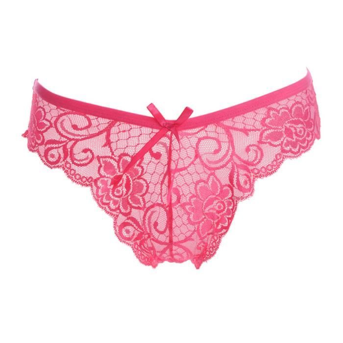 Slip femme dentelle rose outlet