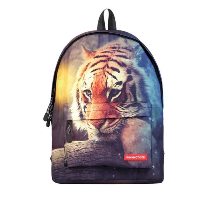 Sac d paule d cole dos voyage motif tigre d animal taille