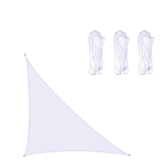 Relaxdays Voile D’Ombrage Triangle Blanc - Protection UV 30+ Pour Terrasse, Jardin, Camping 3x3x3m