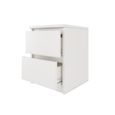 ASTER T2 - Table de chevet contemporaine 40x30x30 - Table de nuit/d'appoint 2 tiroirs style scandinave - Meuble de rangement moderne-1