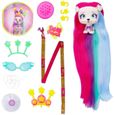 Mini poupée VIP Pets IMC TOYS - Bow Power - Gwen - Cheveux extra longs - Accessoires colorés-1