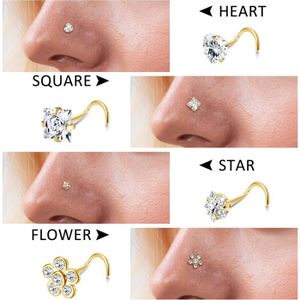 Piercing De Nez Argent 925 Forme Cerise Avec Feuille - Tire-bouchon Calibre 20, Bijou Cadeau Femme