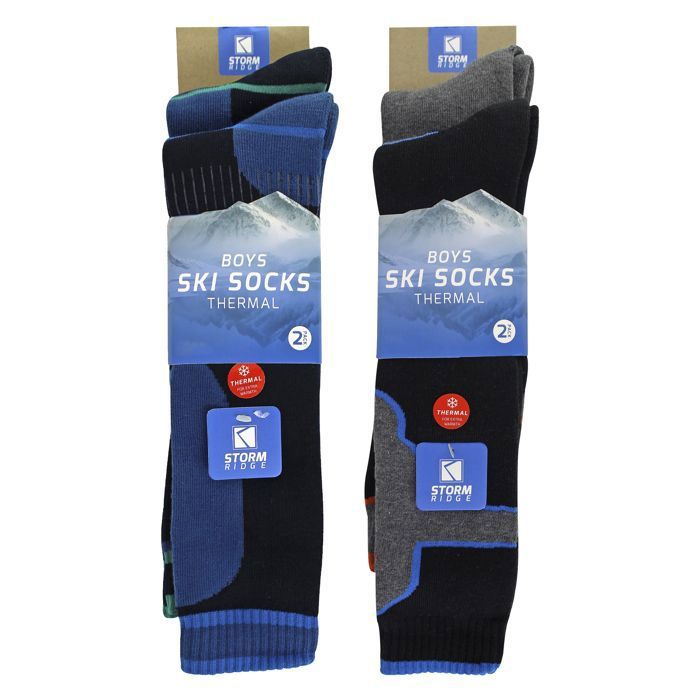 Lot 4 Paires Chaussettes Ski Garçon Thermiques Haute Performance – Tailles 4-7 Ans, 7-10 Ans, 10-13 Ans – Chaussettes Chaudes Et Rembourrées Pour Pistes