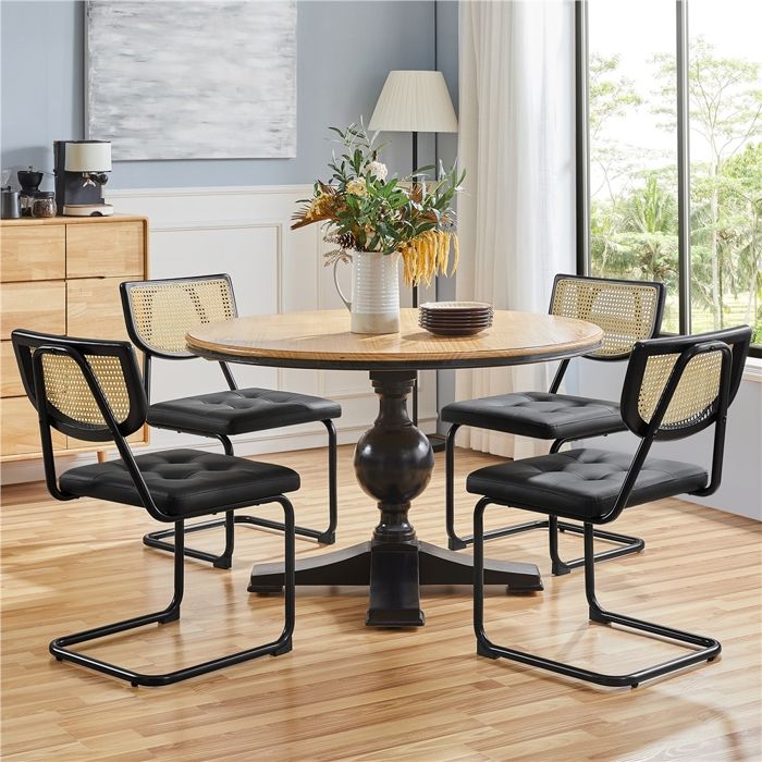 Ensemble De 2 Chaises De Salle à Manger Modernes, Dossier En Cuir PU Et Lin Chaise Appoint Rembourree A Dossier Haut Design De Dossier A Rayures 96003755 Ensemble De 2 Chaises De Salle à Manger Modernes, Dossier En Cuir PU Et Lin Chaise Appoint Rembourree A Dossier Haut Design De Dossier A Rayures 96003755