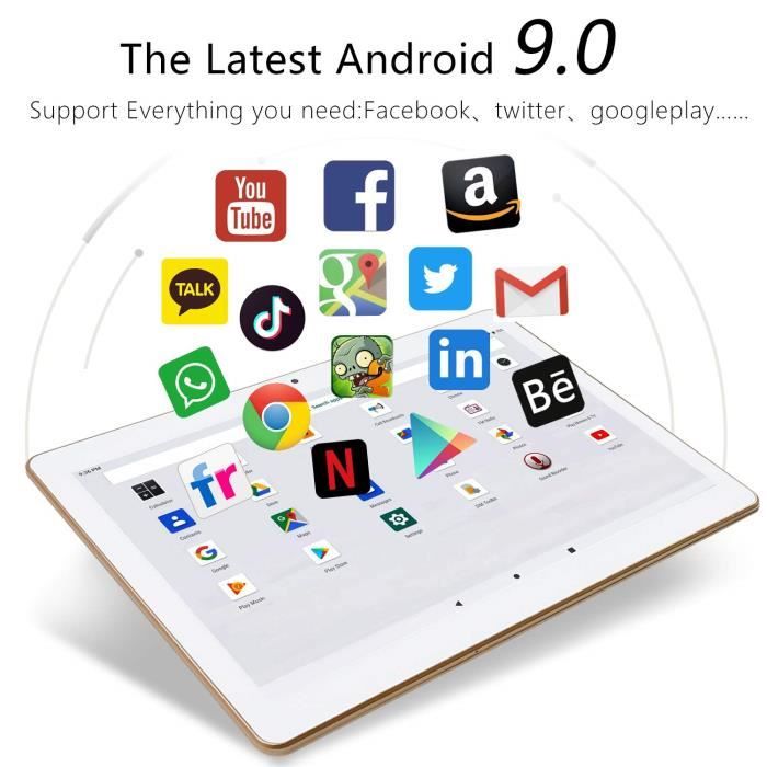 4G LTE Tablette Tactile 10 Pouces Android 9.01