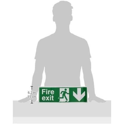 Fire Exit Down - Visual Impact Signs | 450mm X 150mm