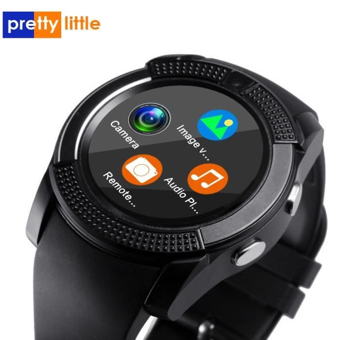 Montre connect e 2020 montre intelligente hommes avec cam ra lecteur de musique cadran appel nouveau Smartwatch pour Type Black