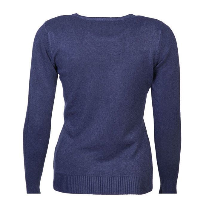 Pull Femme BELLE FEMME Col Rond Laine et Cachemire Bleu