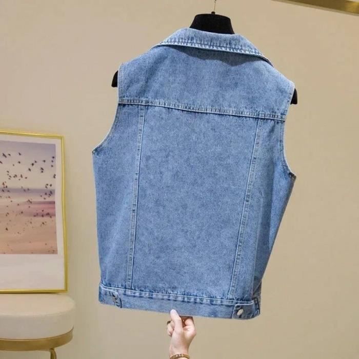 Gilet Sans Manches Femme Dilgul – Coupe Casual Avec Poches – Fermeture Éclair – Léger Et Polyvalent (Noir, Bleu)