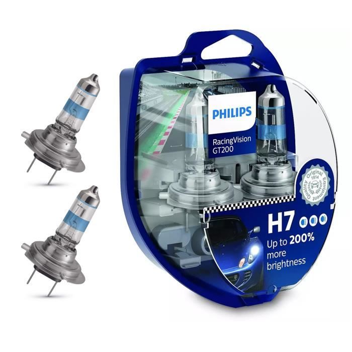 Philips RacingVision GT200 H7 lampe pour éclairage avant +200%, set de 2 -  Cdiscount Auto