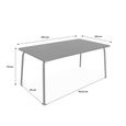 Table de jardin en métal (acier peint par électrophorèse avec protection antirouille) 160x90cm coloris gris-2