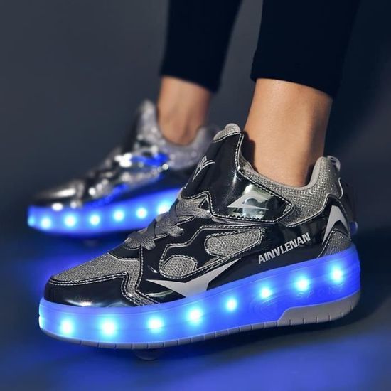 Chaussures Roller LED Lumineuse À Roulettes Baskrt Enfants