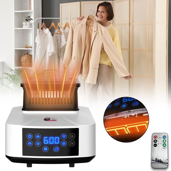 Sèche-linge Portable Mini 2025 - 11 à 20 Pièces, 4 Programmes, Silencieux (16 DB), économe, Compact