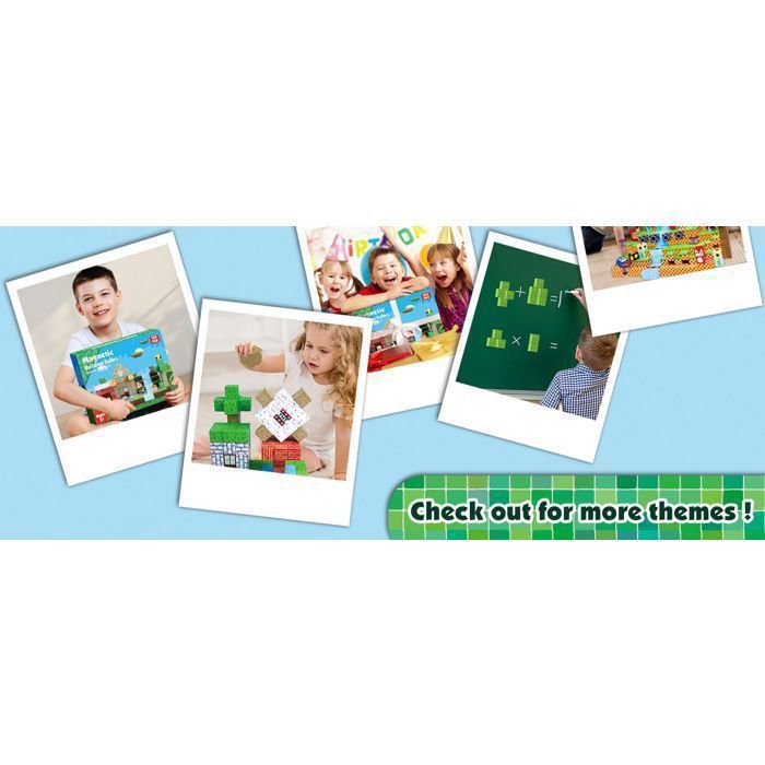 BONNYCO Construction Magnetique Enfant Avec Figurines D'animaux 50 PCS Bloc De Construction Magnetique Avec Illustrations Magnetic Tiles 2d 3d Jouet Enfant Educatif Cadeau Garcon Et Fille Noel