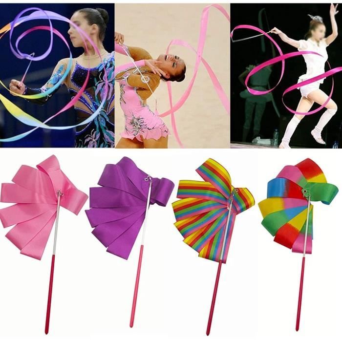 2pcs Rubans de Danse, 2m Long Rubans Danse Tourbillonnant Ruban de  Gymnastique pour Enfant Danse Artistique Formation Fête(Rose) - Cdiscount  Sport