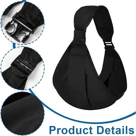 Écharpe De Portage Bébé élastique - Respirante En Coton - Porte-bébé Mains Libres - Pour Nouveau-nés Et Parents - Noir
