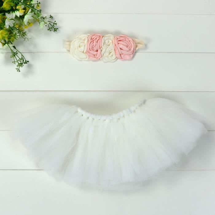 Ensemble Jupe Tutu Et Bandeau Fleuri HOOLCHEAN Pour Bébé Fille - Séance Photo, Cadeau Naissance