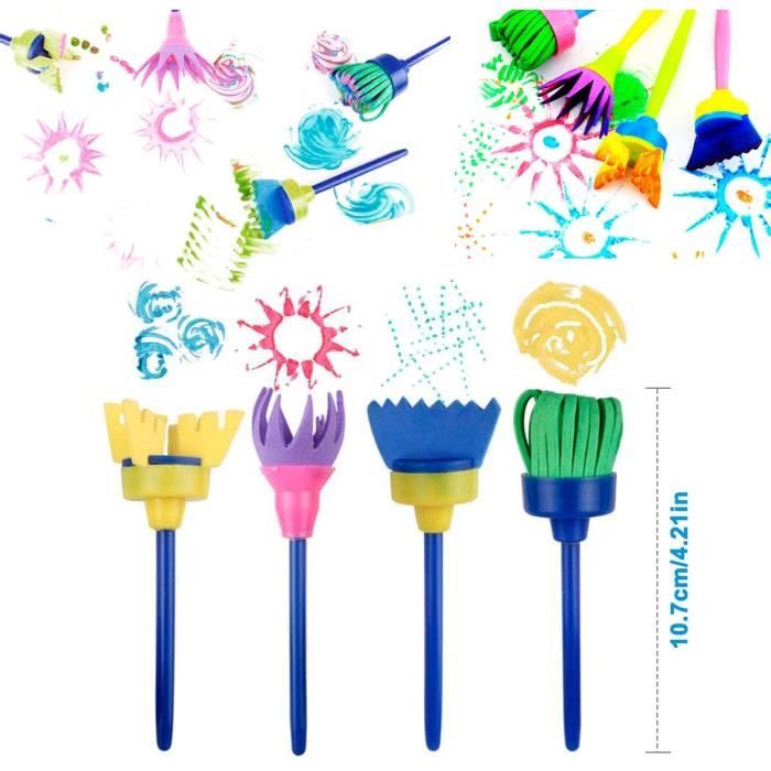 Naisidier 18 Pcs Brosses de Peinture Enfant Pinceaux Ensemble Enfants